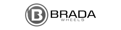 Aces Auto Elite - A logo with a bold letter B inside a circular emblem, followed by the words BRADA WHEELS in modern, uppercase font on a light gray background. | Arizona Luxury & Exotic Car Service