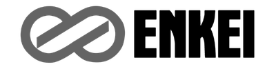 Aces Auto Elite - Enkei logo featuring a stylized, interlocking infinity symbol on the left and the word “ENKEI” in bold, black capital letters on the right. | Arizona Luxury & Exotic Car Service