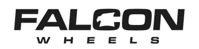 Aces Auto Elite - Black logo reading FALCON WHEELS in bold letters, with the silhouette of a falcons head replacing the A in FALCON. The word WHEELS appears below in smaller spaced-out letters. | Arizona Luxury & Exotic Car Service
