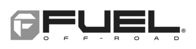 Aces Auto Elite - Logo for Fuel Off-Road, featuring a stylized F in a hexagon on the left and bold black text FUEL above smaller text OFF-ROAD on the right. | Arizona Luxury & Exotic Car Service
