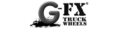 Aces Auto Elite - Logo for G-FX Truck Wheels. The large G-FX letters are bold, with G appearing three-dimensional and partially surrounded by a splatter design. Below, Truck Wheels is written in a blocky font. | Arizona Luxury & Exotic Car Service