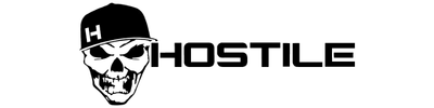 Aces Auto Elite - A stylized skull wearing a cap with the letter H on it, next to the bold word HOSTILE in uppercase letters. The design is black and white. | Arizona Luxury & Exotic Car Service