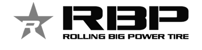 Aces Auto Elite - Logo for Rolling Big Power Tire featuring a large gray star with the letter R inside, next to bold black letters RBP and the text ROLLING BIG POWER TIRE underneath in smaller black letters. | Arizona Luxury & Exotic Car Service